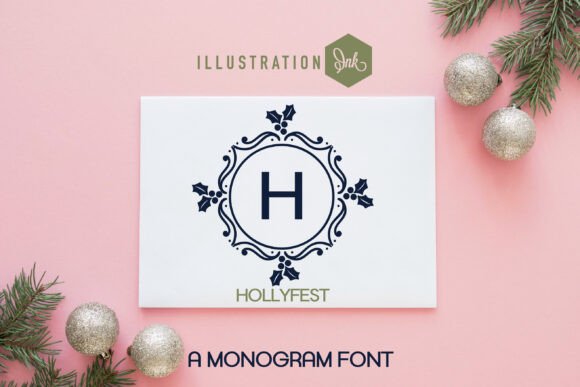 Hollyfest Monogram Font for Business